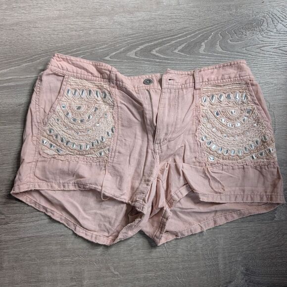 Free People Pants - Free People Embellished Linen Shorts